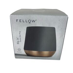 Big Jo' Double Wall Ceramic Coffee Mug Matte Black 12 Oz